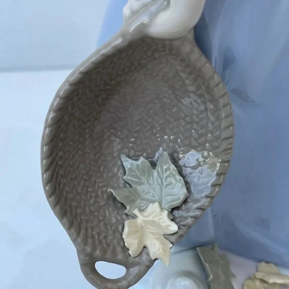 Lladro Fall Angel Figurine Retired Glaze Finish Collectible Decor Blue White - Picture 12 of 16